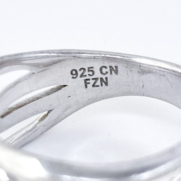 Vintage Sterling Silver 925 Open Crossover Band Ring Size 7 - Picture 5 of 8